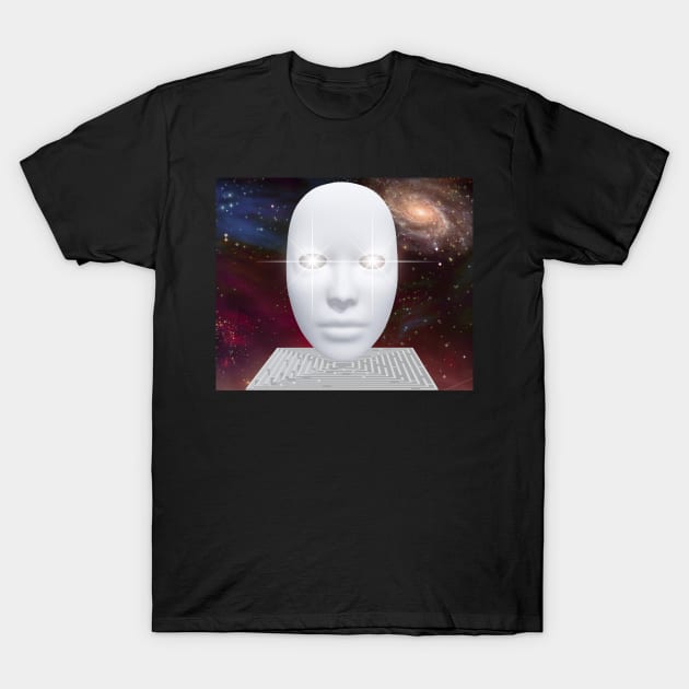 White face with glowing eyes T-Shirt by rolffimages